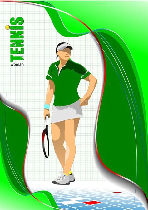 Woman Tennis Player Poster Stock Vector Illustration Of Court Match
