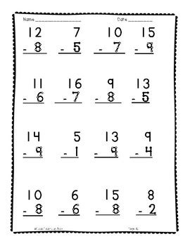 Subtraction is a key skill to learn for young students. Touch Math Subtraction Practice Worksheet Set by Lisa's ...