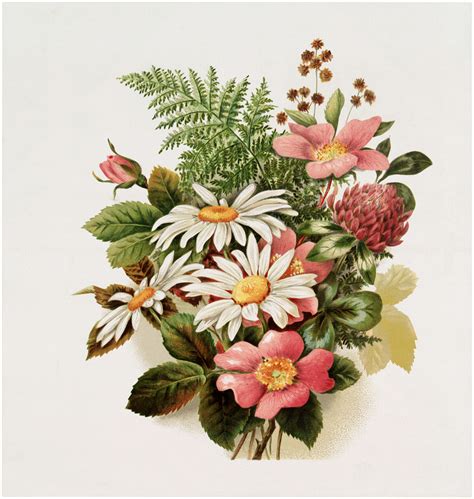 Vintage Pink Floral Bouquet Image The Graphics Fairy