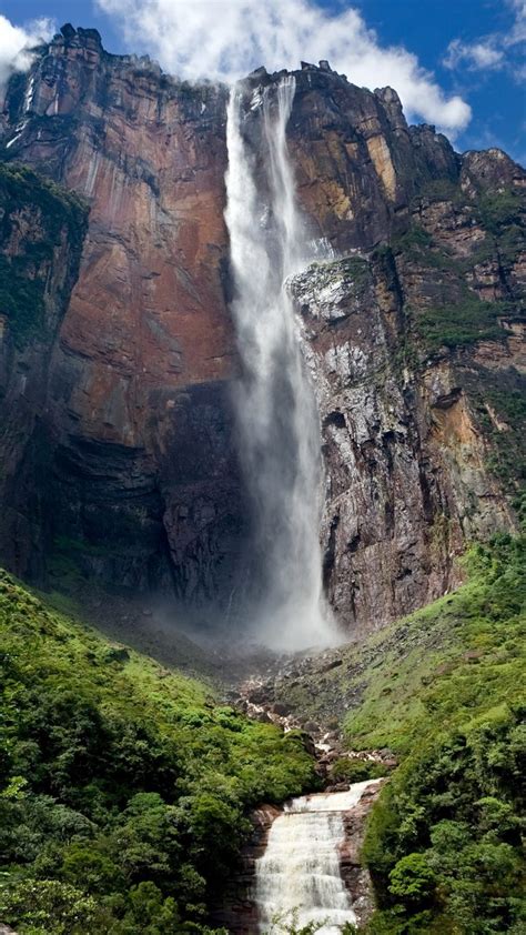 Angel Falls Waterfall In Canaima National Park Venezuela