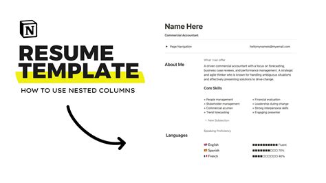Free Notion Resume Template And How To Create Nested Columns — Red Gregory