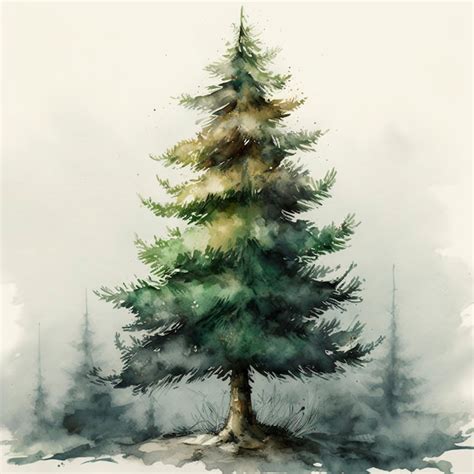 Premium Photo Watercolor Christmas Tree