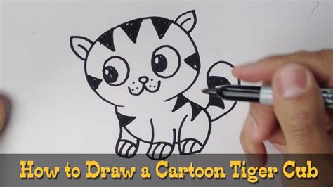 How do you draw a baby tiger? How to Draw a Tiger Cub - YouTube