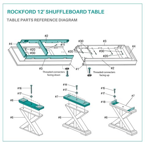 Rockford 2 Piece 12′ Upstairsdownstairs Shuffleboard Table Parts