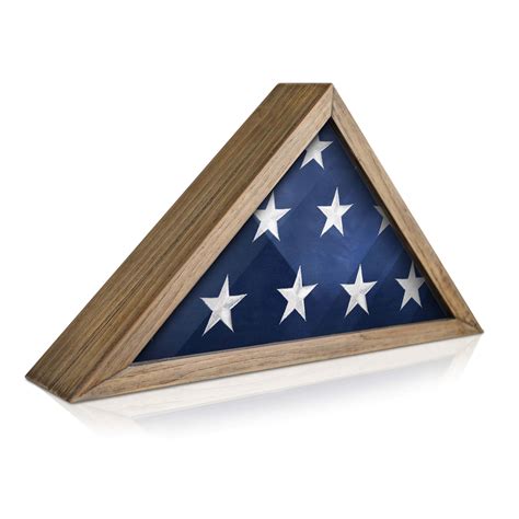 Rustic Flag Case Solid Wood Military Flag Display Case For 95 X 5