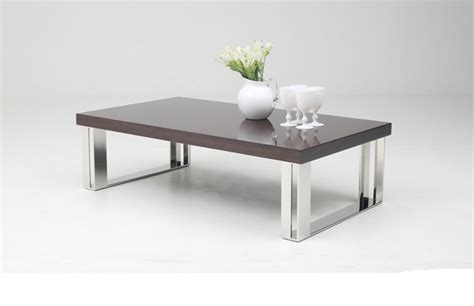The pilot coffee table designer: Contemporary Golden Teak Coffee Table on Stainless Steel ...