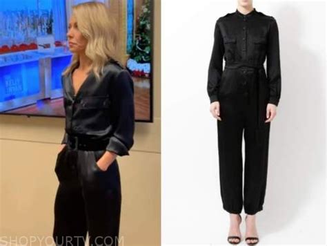 Kelly Ripa Live With Kelly And Ryan Black Satin Jumpsuit Fashion
