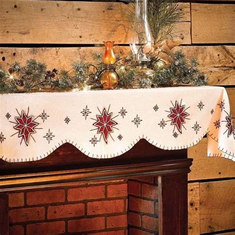 North Star Mantel Scarf VHC Brands Christmas Mantel Scarf Christmas