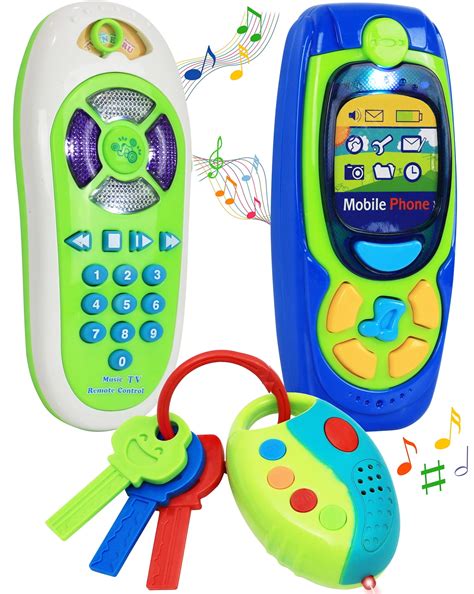Click N Play Pretend Play Cell Phone Toy And Car Key Accessory Playset