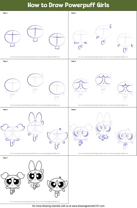 How To Draw Powerpuff Girls Printable Step By Step Drawing Sheet My Xxx Hot Girl