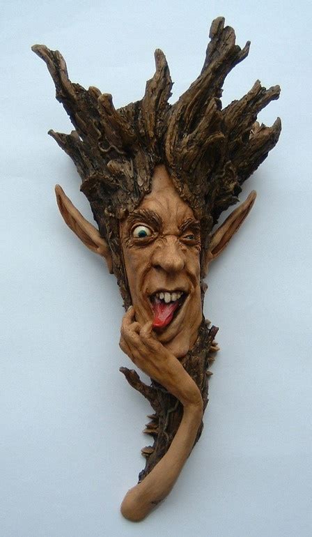 Tree Head Wood Carving Art Driftwood Art Wood Sculpture
