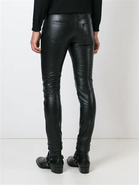 Lyst Saint Laurent Skinny Leather Trousers In Black For Men
