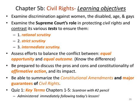 Ppt Chapter 5 Civil Rights Learning Objectives Powerpoint