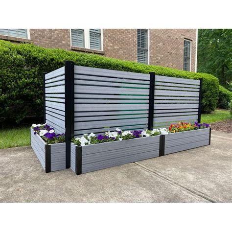 Florence Freestanding Woodtek Vinyl Outdoor Privacy Screen And Planter