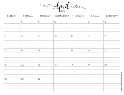 Free Printable Editable And Fillable April Calendars 2024 With Holidays