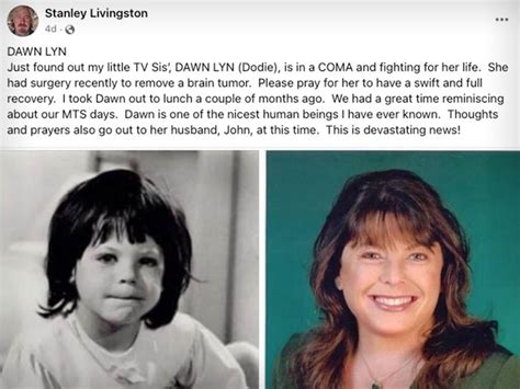 My Three Sons Star Dawn Lyn In A Coma After Brain Surgery