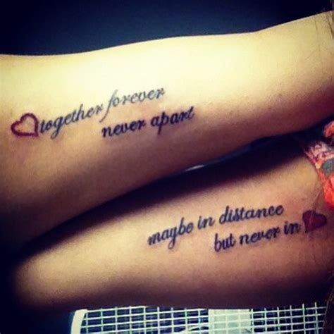 romantic double quote tattoo for couple on arms tattooimages