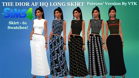 Sims 4 Cc Clothing Dior Hq Tank Top And Long Skirt By Vtk Youtube
