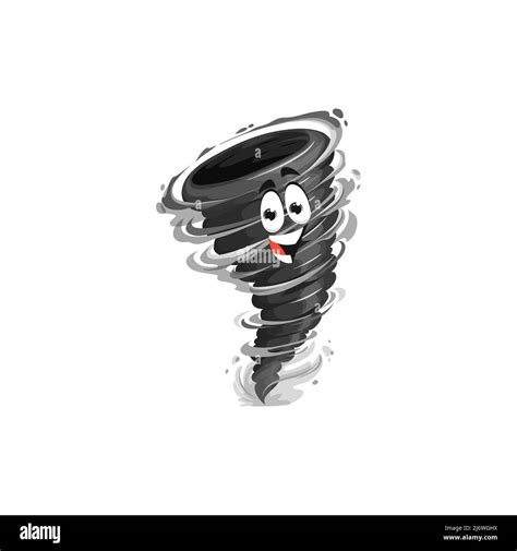 Cartoon Tornado Character Funny Vector Storm Whirl Personage
