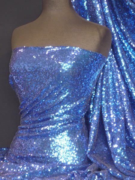 Showtime Fabric All Over Stitched 3mm Sequins Royal Blue Seq53 Rbl