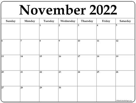 November 2022 Calendar Printable Free Printable Calendar Monthly
