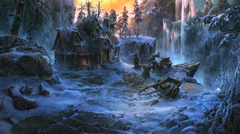 Winter Cabin By Ratushnyak Vitaliy Imaginarylandscapes