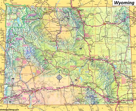 Wyoming State Map With Cities And Towns Map