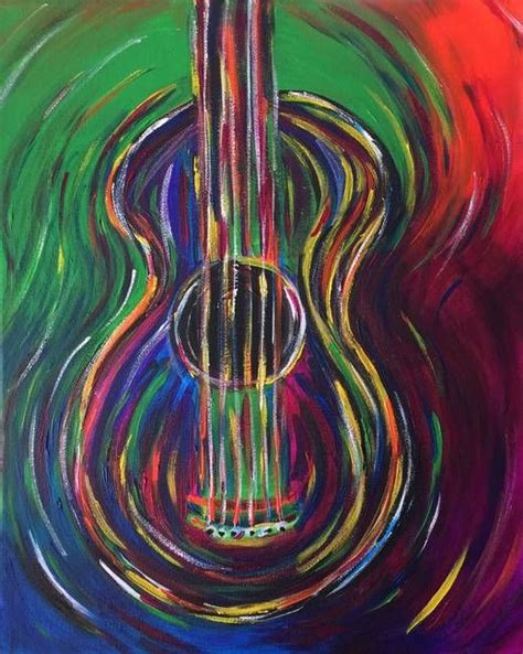 Abstract Guitar By Beth Boudreaux Guitar Painting Guitar Painting