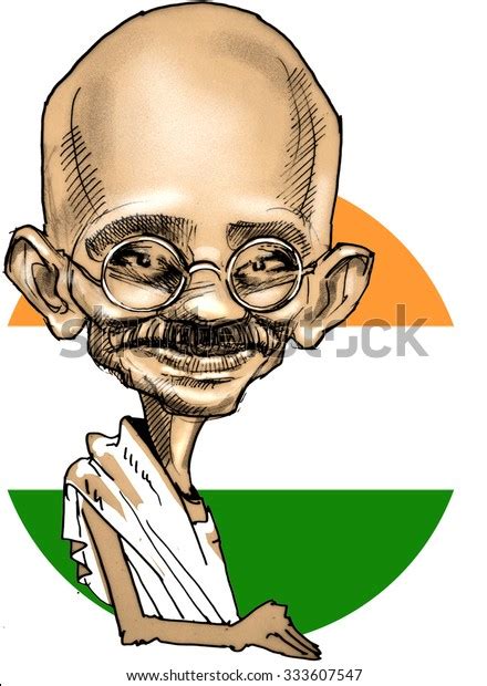 Mahatma Gandhi Cartoon / Mahatma gandhi cartoon portrait drawing royalty free vector ...