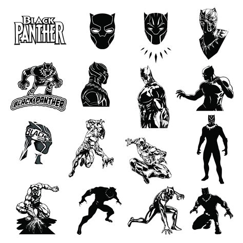 Png Silhouette File And Cricut File Eps  Black Panther Svg Clipart Printable Kits Craft