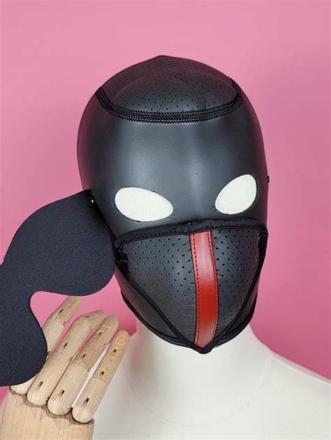 Sensory Deprivation Mask Bondage Hood For Sub Submissive Bdsm Etsy