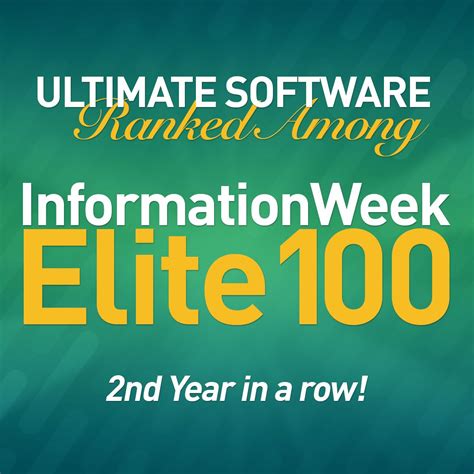 Ultimate Software Ranked Among Information Week Elite 100 —a List Of