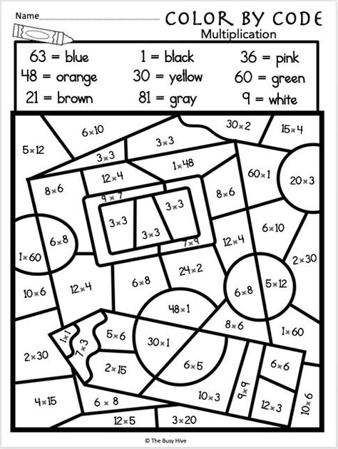 Free Color By Multiplication Code Worksheet Made By Teachers Kids