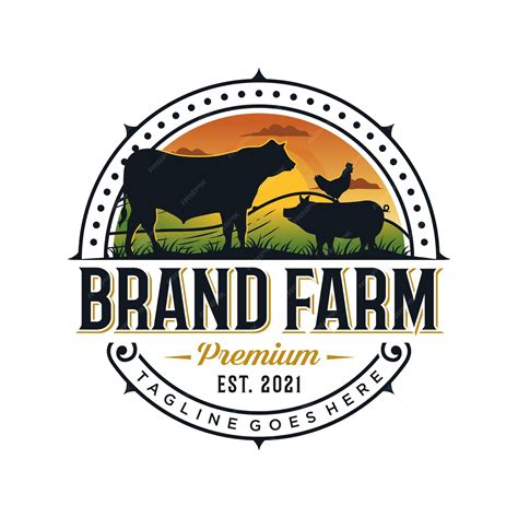 Premium Vector Cattle Farm Logo Design Templat