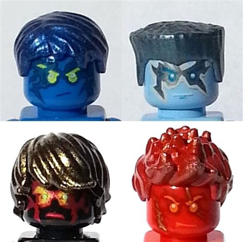 Hair For Your Lego Ninjago Minifigures Nrg Jay Cole Zane Kai Ninjas