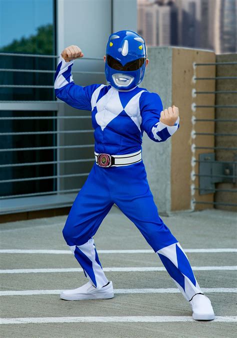 Disfraz De Power Rangers Azul Para Niñosb07yyjwkx2