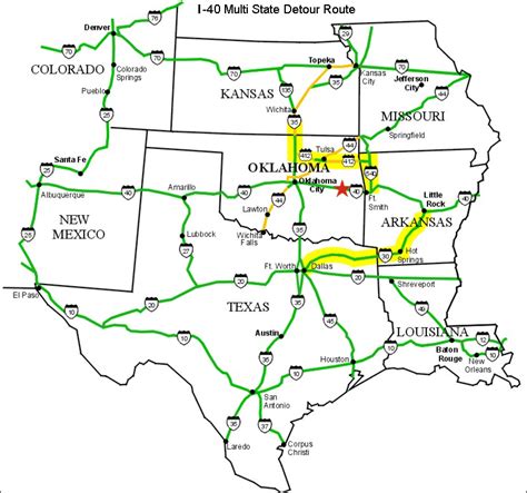 Interstate 40 Route Map