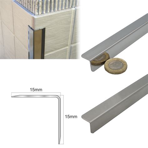 15x15 Stainless Steel Tile Trim Angle Wall Protector Cladding Corner