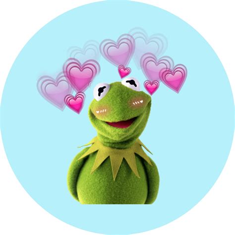 Kermit Blush Hearts Blue Sticker By Siennalovesshrek