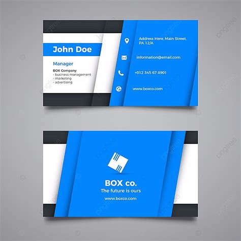 Blue And White Business Card Template For Free Download On Pngtree