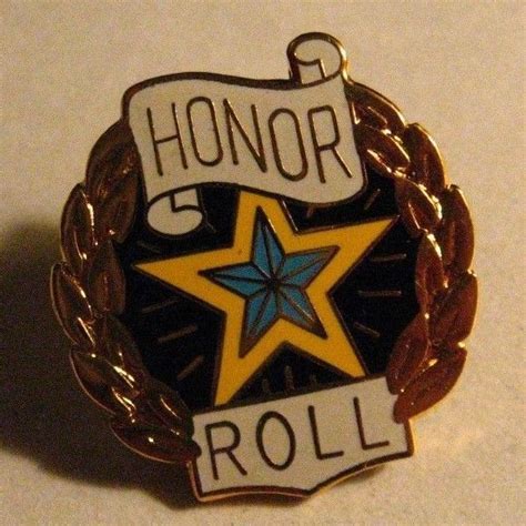 Honor Roll Lapel Pin Student Scholarship School Education Pupil Award