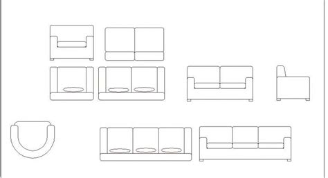 Multiple Simple Sofa Set Blocks Cad Drawing Details Dwg File Cadbull