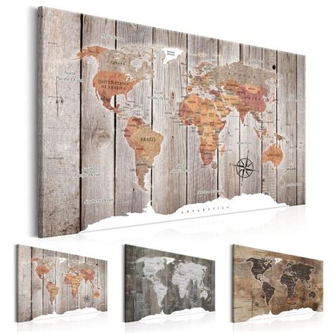 3 Panel World Map Picture Modern Art Wall Decor Canvas Painting Posters