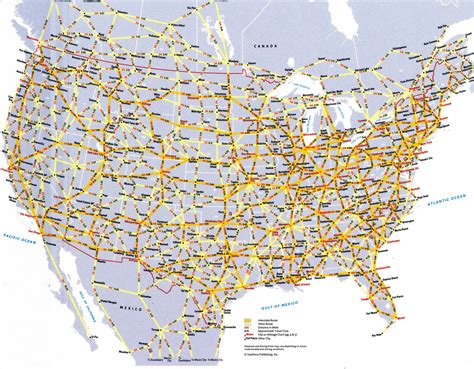 Mileage Map Usa Canada Mexico Distances Driving Time Travel