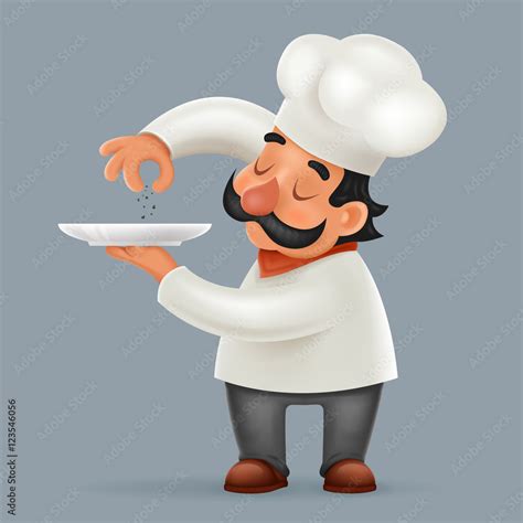 Chef Cook Serving Food 3d Realistic Cartoon Character Design Isolated