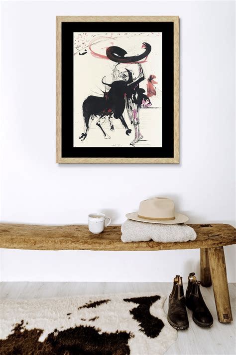 salvador dali bullfight suite tauromachie 1966 framed canvas print original vintage poster