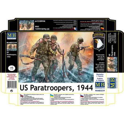 US PARATROOPERS WWII 1944 Year 1 35 Scale Plastic Model Kit Master Box