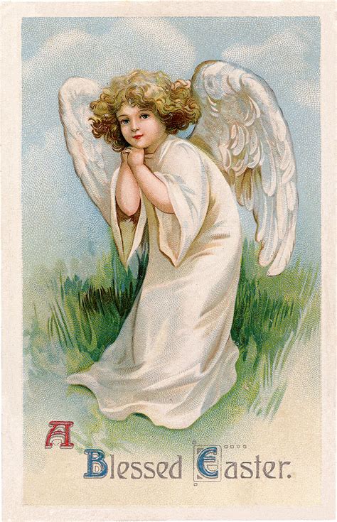 Darling Vintage Easter Angel Girl The Graphics Fairy