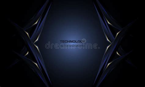 3d Realistic Abstract Techno Futuristic Dark Blue Modern Technology