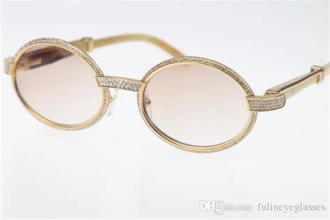 Vintage White Genuine Natural Glasses 7550178 Smaller Big Stones Sunglasses Round Unisex